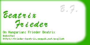 beatrix frieder business card